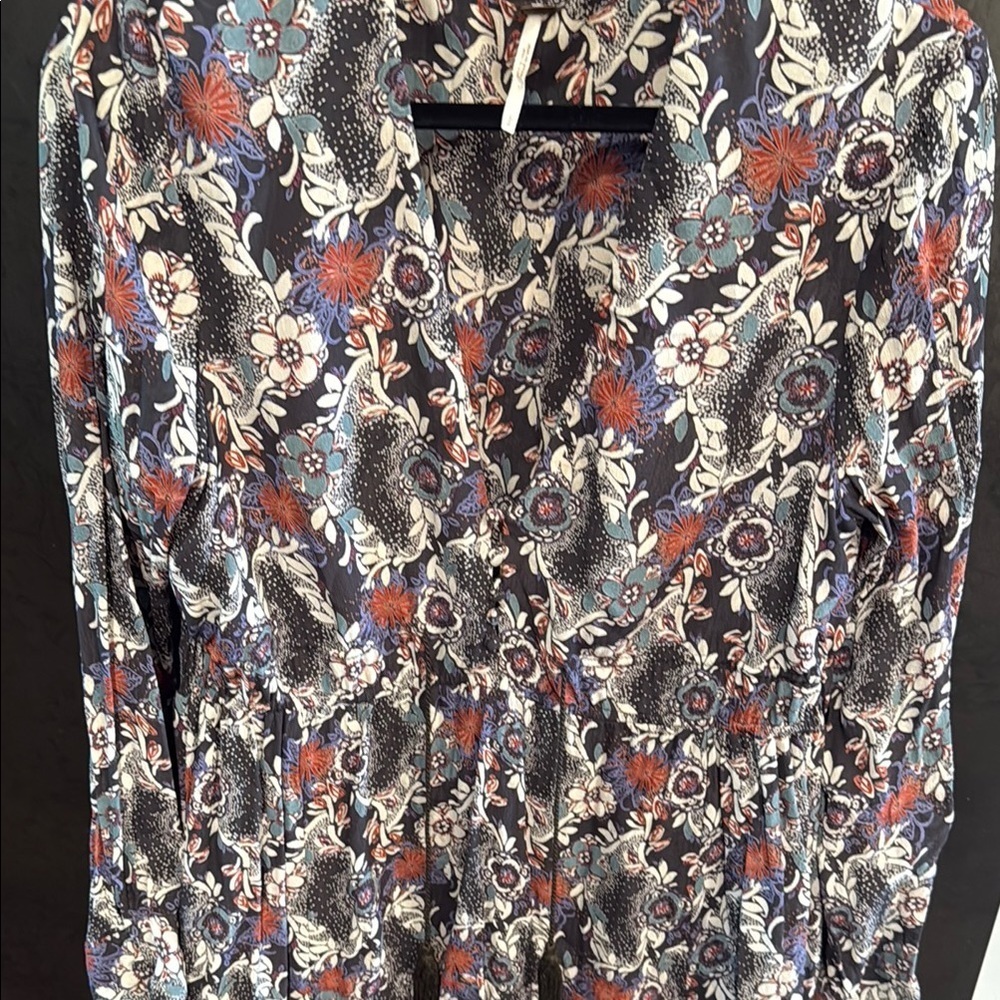 Free People Floral Mini Dress - Black, Red, White - Picture 4 of 7